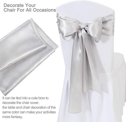 Silver Table Runners 16 Pack 12x108 inch Silk Satin Smooth Fabric | Satin Table - Image 3