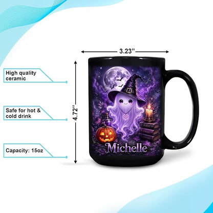 Hyturtle Personalized Halloween Ghost Mug, Custom Name Gift - Image 4
