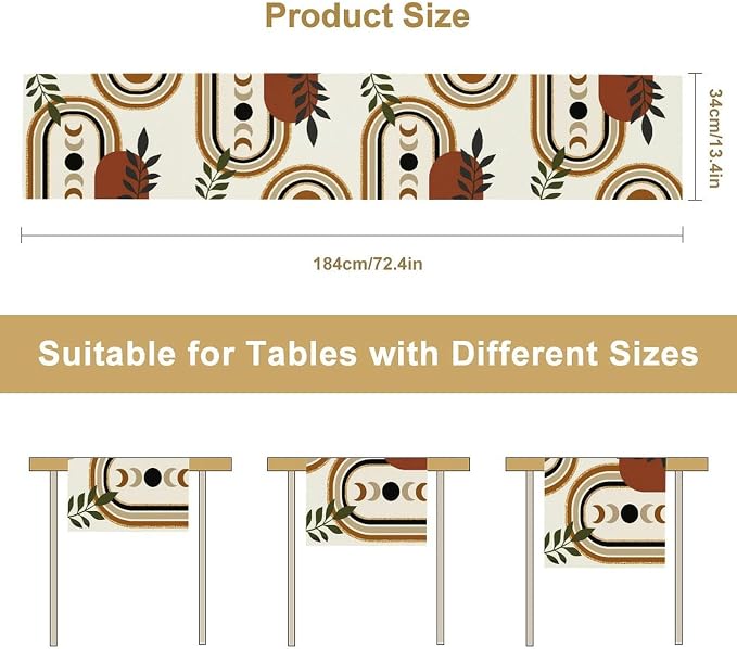 YCness Boho Mid Century Table Runner - Image 2