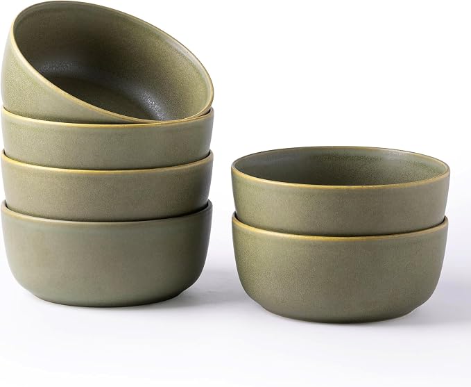 AmorArc Stoneware Cereal Bowls Set of 6, 26oz Soup Ceramic Bowls Set | Modern by AmorArc