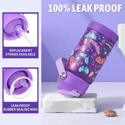 rockpapa 14 oz Kids Insulated Water Bottle，Stainless Steel Toddler Cups - Image 4