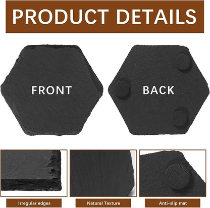 12PCS Slate Coasters Black Bulk Blank Laser Engraved Hand Painted Beverage - Image 3