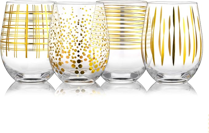 Joeyan Hand Blown Stemless Wine Glasses by JoeyanHousehold
