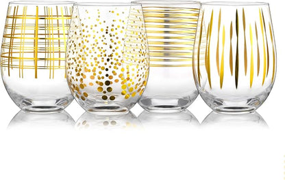 Joeyan Hand Blown Stemless Wine Glasses by JoeyanHousehold