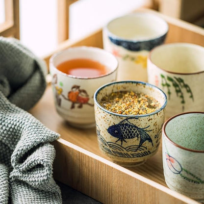 6 Pieces Japanese Tea Cups, 6 Oz Ceramic Coffee Cup | No Handle Teacup Matcha - Image 7