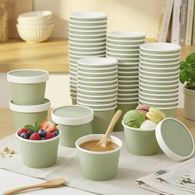 Fulmoon 100 Pack Paper Soup Containers - Image 4