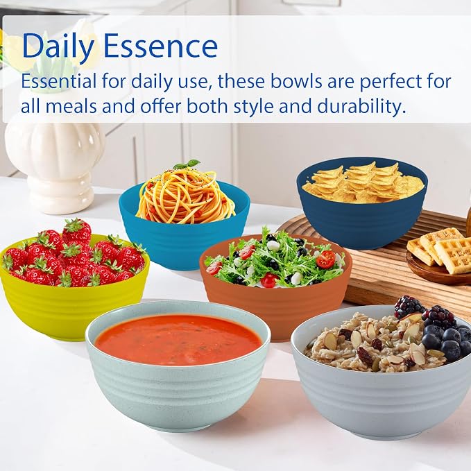 Unbreakable Cereal Bowls 25 OZ Microwave and Dishwasher Safe BPA-Free Bowl - Image 6