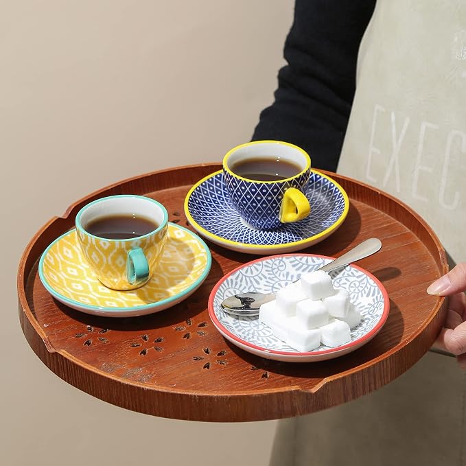 Selamica Ceramic 2 oz Espresso Cups, Small Expresso Coffee Cup Set - Image 7