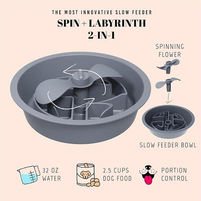 AVERYDAY Slow Feeder Dog Bowls for Large Breed, 2.5 Cups Deep Food Puzzle Bowl - Image 2