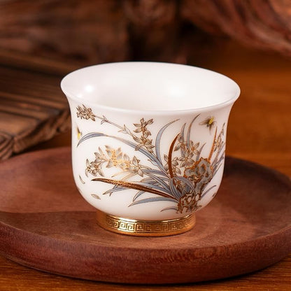 KAMMAK Ceramic Tea Cups Set of 2, 3.9 oz, Vintage Small Teacups, 742N | Hand - Image 3