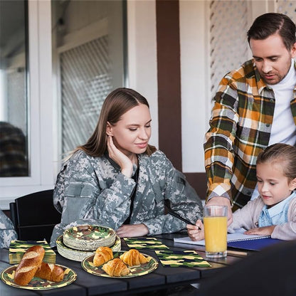 180PCS Camo Paper Plates and Napkins Party Supplies Serve 60, | Disposable - Image 6