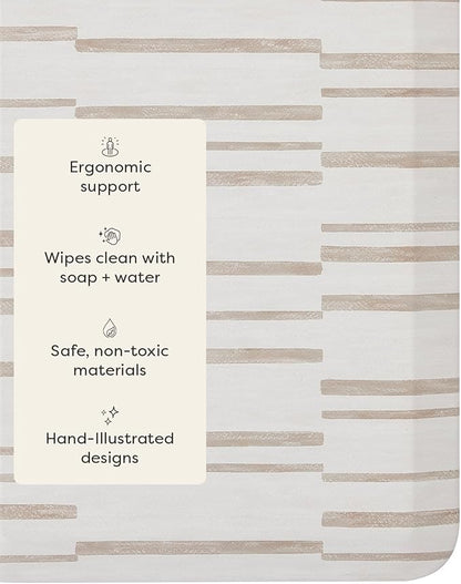 House of Noa Nama Standing Mat – Anti-Fatigue Cushioned Kitchen Mats for Floor | Ergonomic Bounce-Back Foam Kitchen Mats | Anti-Fatigue Mats for Kitchen & Standing | Nara Stripe Natural | 22" x 54"