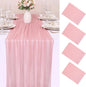 4 Pcs 10FT Dusty Rose Chiffon Table Runners 30x120 Inches Boho Tulle Fabric by SAJOO