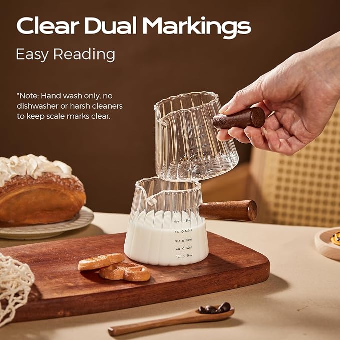 YARRAMATE 6oz Glass Espresso Measuring Cups, 2 Pack - Image 4