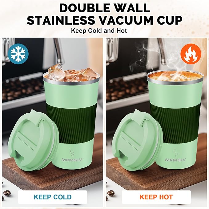 MOMSIV 17oz Travel Coffee Mug, Insulated Coffee Cup - Image 3