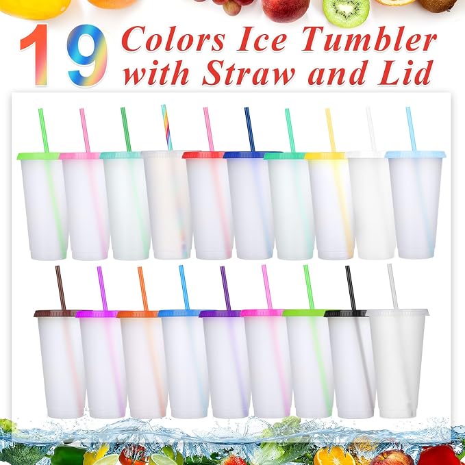 Honeydak 100 Pack Tumbler with Straw and Lid Bulk Water Bottle Iced Coffee - Image 3