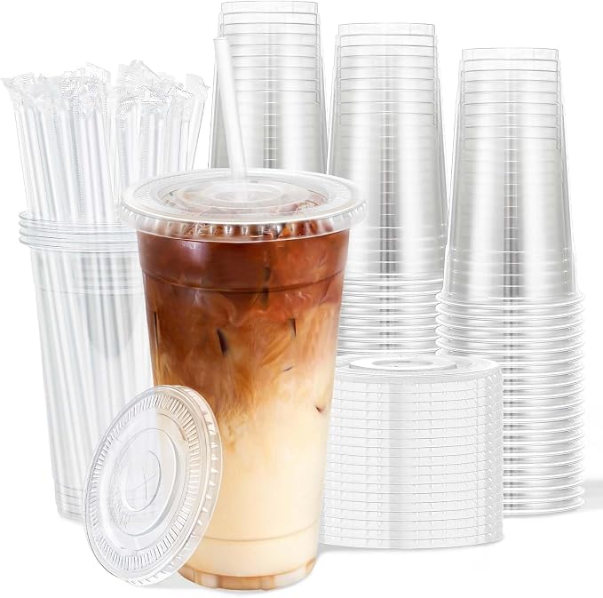Clawsoff 100 Pack 24 oz Disposable Clear Plastic Cups by BuyNow