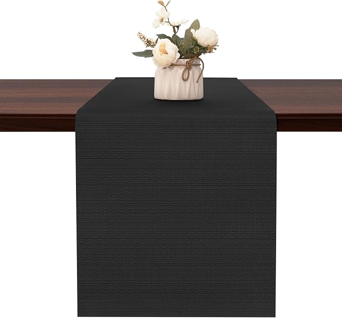 Table Runner 55 Inches Long, Vinyl Woven Heatproof Table Runners | Washable by Banchif