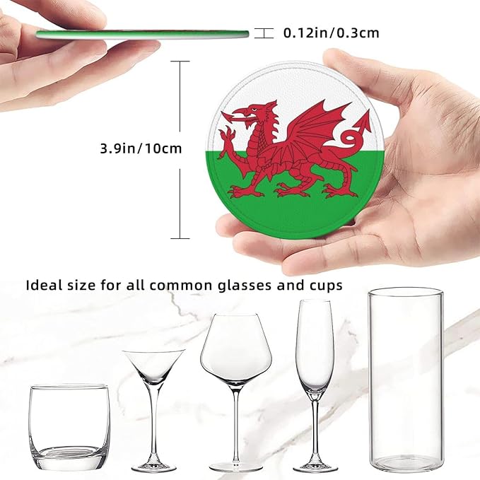 Welsh Flag Coasters for Drinks - Image 3