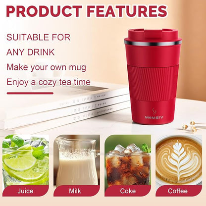 MOMSIV 12oz Travel Coffee Mug, Insulated Coffee Cup - Image 4