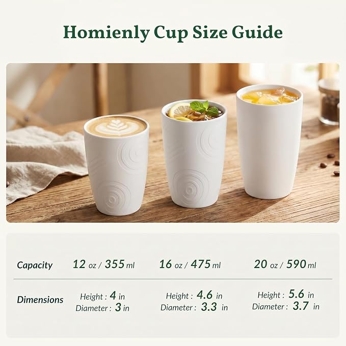 Homienly Kitchen Cups 12 OZ Wheat Straw Drinking Glasses–Unbreakable, - Image 9
