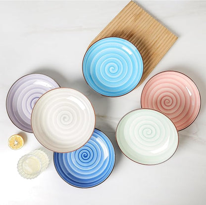 KitchenTour Large Pasta Bowls 34 oz, Ceramic Salad Serving Bowls Set of 6 - Image 4