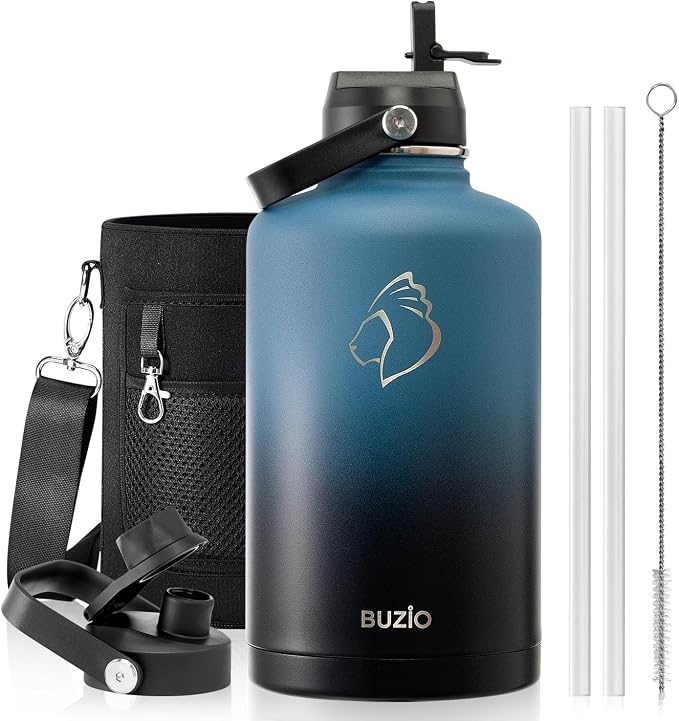 BUZIO 87oz Insulated Water Bottle Triple Wall Vacuum Stainless Steel | Half by BUZIO