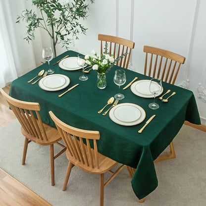 maxmill Square Swirl Design Tablecloth Waterproof Spillproof Wrinkle Free Table Cloth, Kitchen Dinning Tabletop Decoration, Fabric Table Cover for Christmas Parties, 52 x 52 Inch, Hunter Green