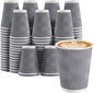 Clawsoff 50 Pack 12 oz Coffee Cups Disposable Insulated Paper Cup Gray | by BuyNow