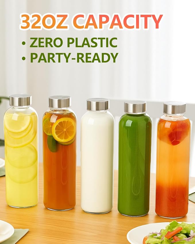 Zukro Clear Glass Water Bottles - Image 9