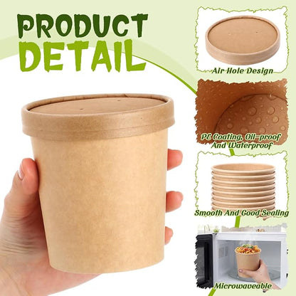 Fulmoon 100 Pack Paper Soup Containers - Image 3