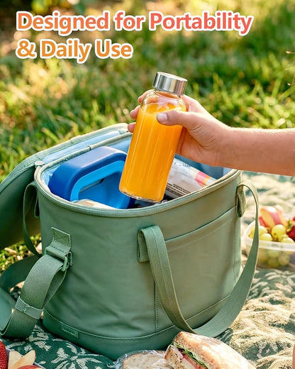 Zukro Glass Water Bottles with Stainless Steel Lids 12 oz, BPA Free 100% Leak - Image 3