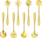 8-Piece Golden Flower Tea Spoon Set | Stainless steel gold spoons; by Unknown