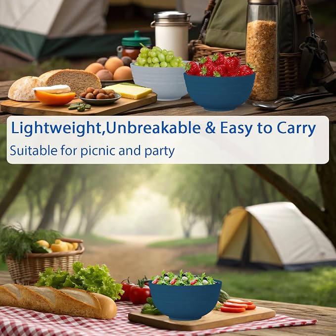 Unbreakable Cereal Bowls 25 OZ Microwave and Dishwasher Safe BPA-Free - Image 7