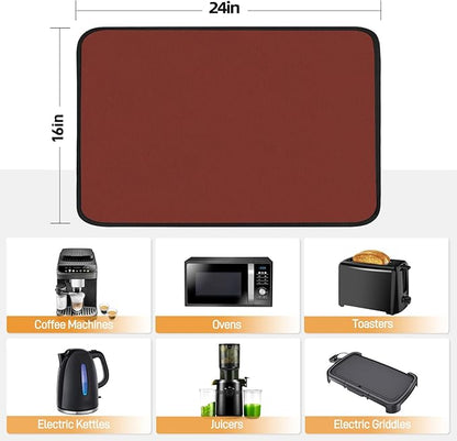 Heat Resistant Mat for Air Fryer, 16 x 24in Heat Resistant Mat for Countertop, Fireproof Silicone Countertop Protector Appliance Slider for Air Fryer, Coffee Maker, Toaster, Oven (Red)