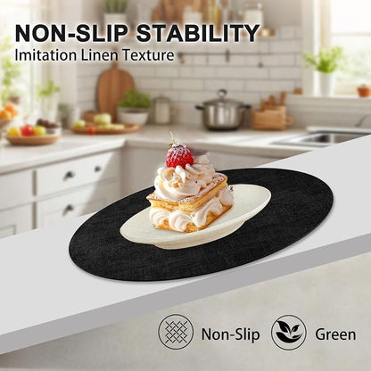 Round Faux Leather Placemats and Coasters, Reversible Heat Resistant Non-Slip - Image 4