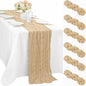 10FT 6 Pcs Sand Cheesecloth Table Runner Boho Gauze Fabric Cheese Cloth Table by Sunnyline