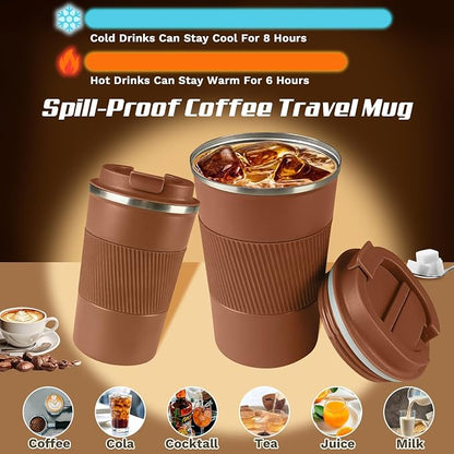 Vacuum Insulated Stainless Steel Travel Coffee Mug, Leak Proof Cup - Image 2