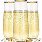 Ciaell 24 Pack Gold Plastic Champagne Flutes by Ciaell
