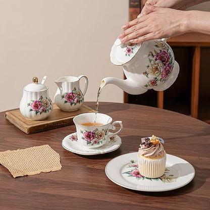 Ceramic Cups with Saucers set of 4，7 Ounce Espresso Cups - Image 4