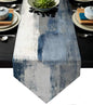 Blue and Grey Table Runner 13x72 Inch Modern Abstract Art Painting Kitchen by ZCHOMI