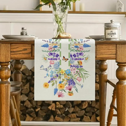 Spring Floral Table Runner Decorations, Calendula and Lavender Farmhouse Table - Image 8