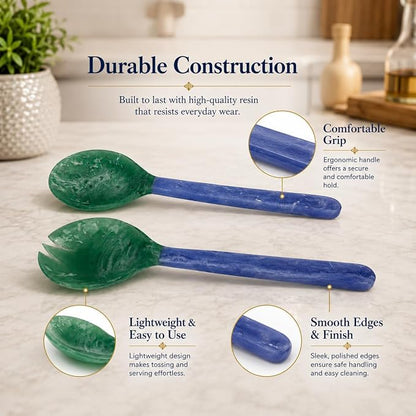 Salad Servers, Resin Salad Tongs, Long Handle Salad Server Set - Image 7