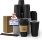 JOLLY CHEF 16 oz Coffee Cups-100 Pack, Disposable Black Hot Paper Cups by JOLLYCHEF