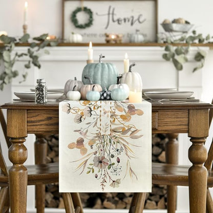 Artoid Mode 210 GSM Fall Table Runner 13x90 Inch Home Party Decor | Wildflower - Image 2