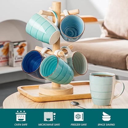vancasso Bonita 12 Oz Coffee Mugs Set of 6, Ceramic Coffee Cups - Image 4
