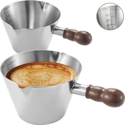 Baalaka 3.4oz Espresso Cups Set 2, Stainless Steel by Baalaka