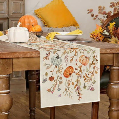 RABUSOFA Fall Table Runner 13x48 Inch Pumpkins Fall Decor - Image 2