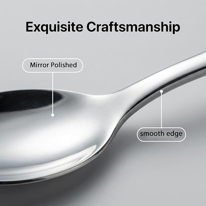IMEEA 5.2 Inch Coffee & Tea Spoons, SUS304 Stainless Steel Small Dessert Spoons - Image 4
