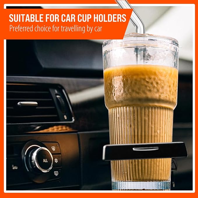 20oz Glass Tumblers with Lids and Straws - Image 6
